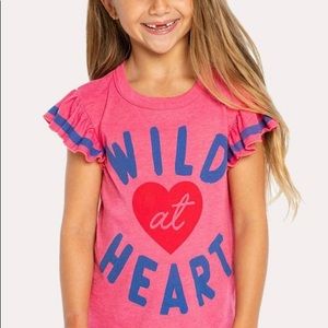 ❤️CHASER GIRLS' VINTAGE JERSEY FLUTTER SLEEVE SHIRTTAIL TEE